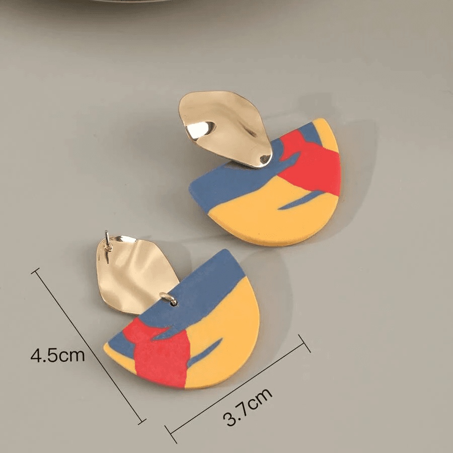 Color Block Geometric Earrings