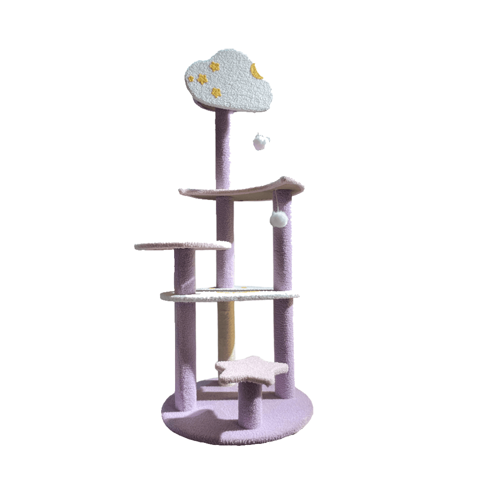 Cloud & Starts Cat Tree House Purple 