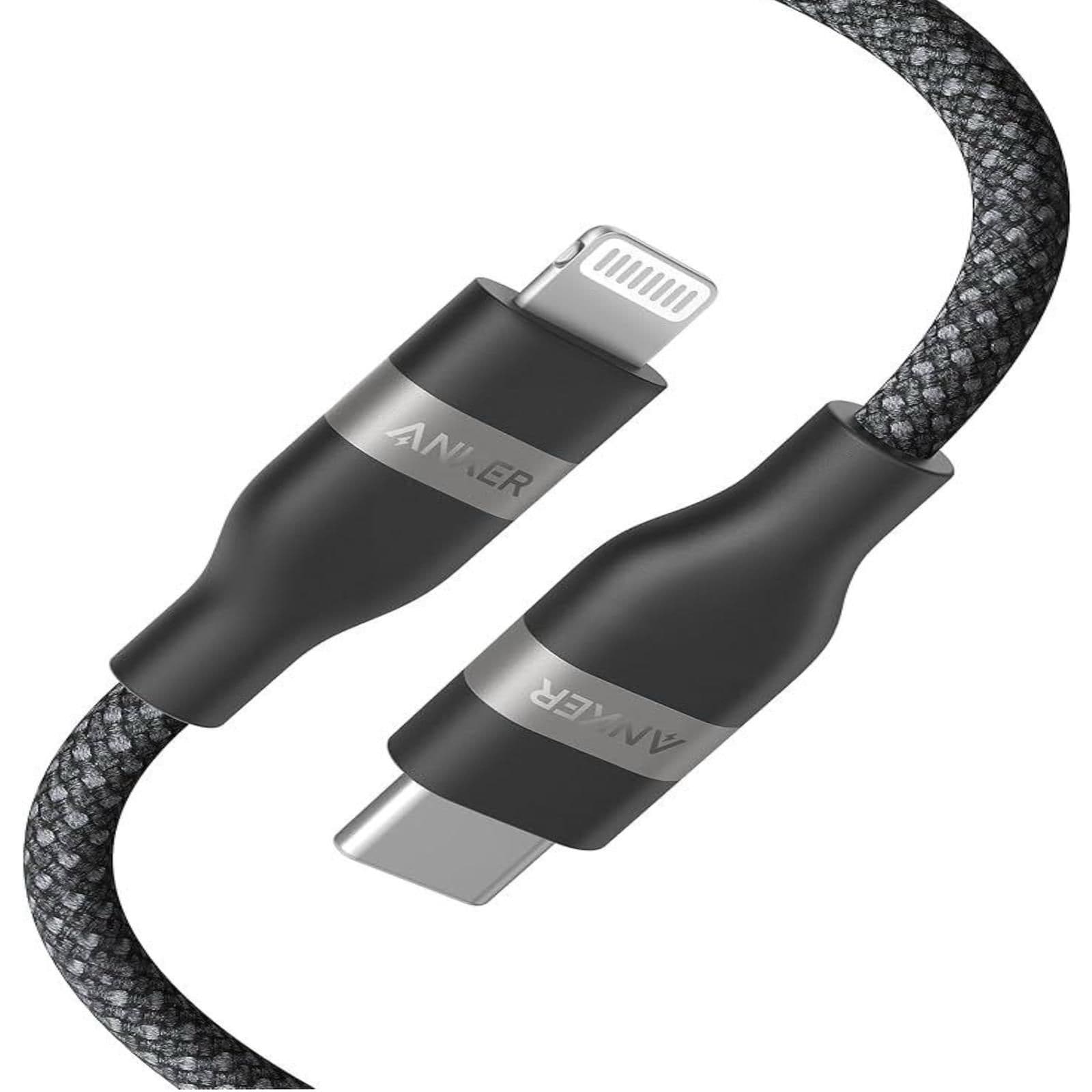 Anker Usb-C To Lightning Cable (3 Ft, 60W, Upcycled-Braided) Black