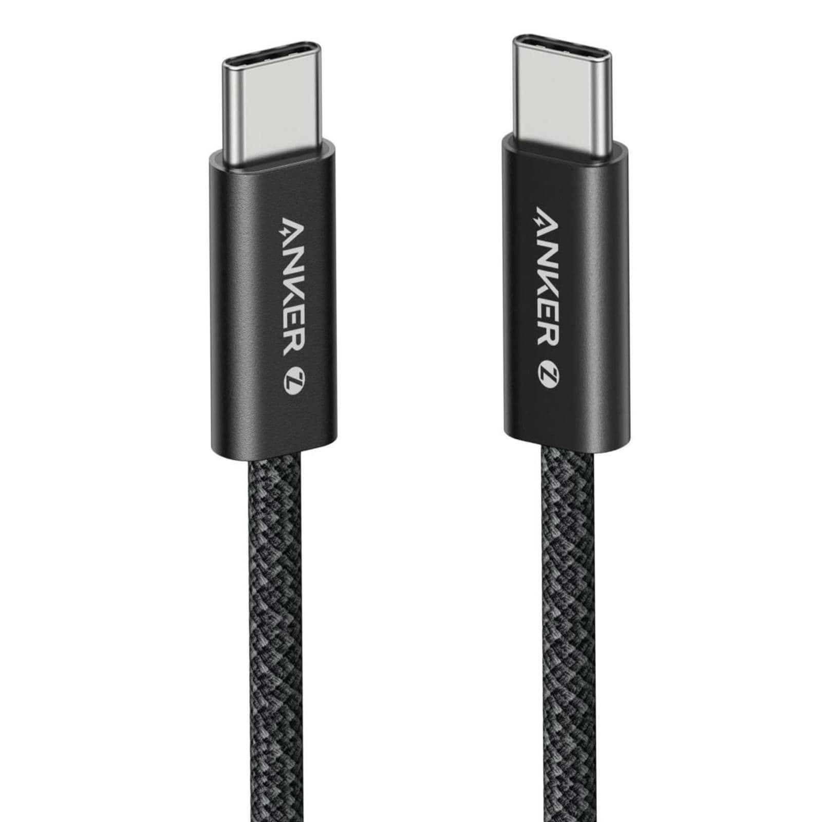 Anker Zolo Usb-C To Usb-C Cable (6 Ft, 240W, Upcycled-Braided) Black