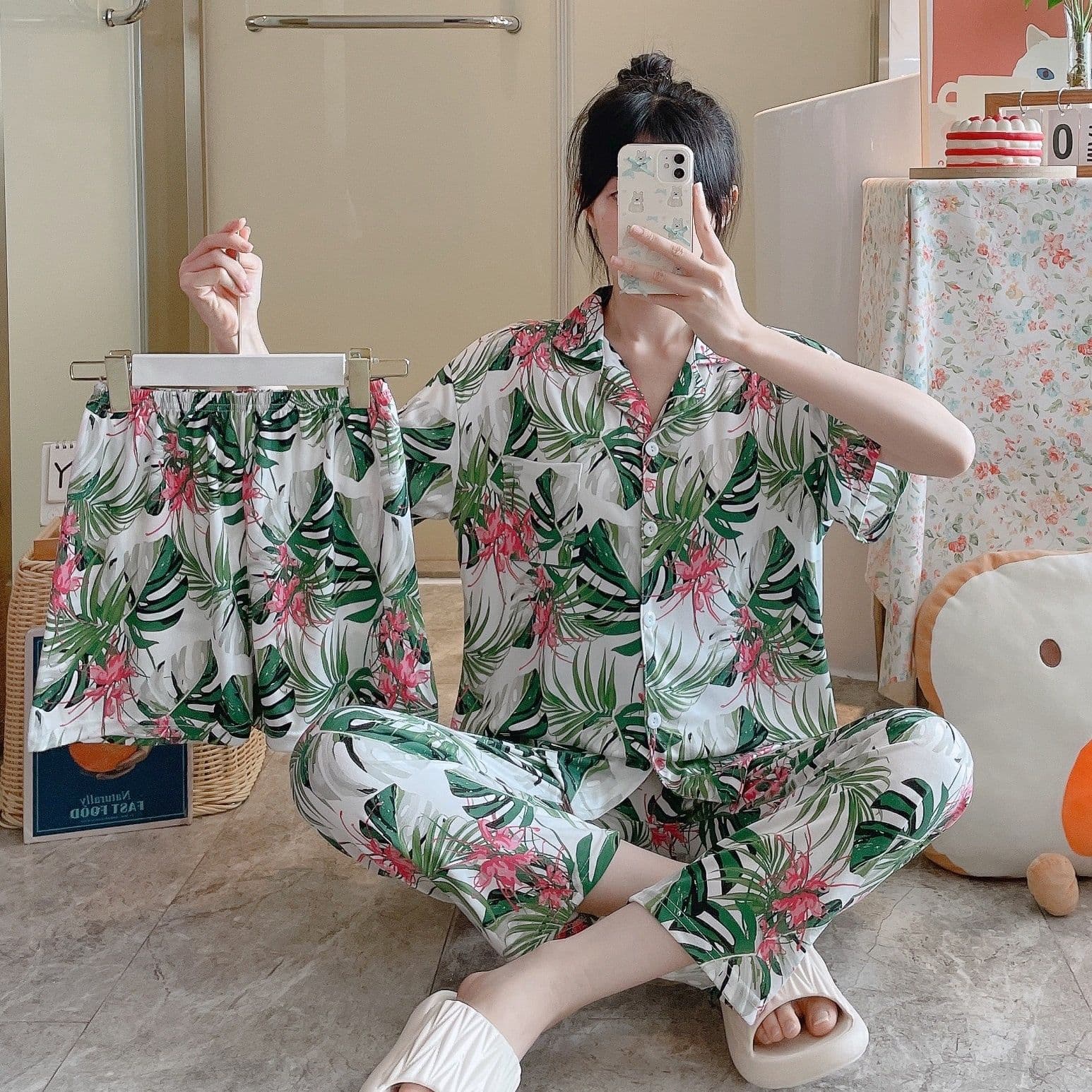 Hong Kong Style Women'S Floral Shirt Beach Short Sleeves 2620