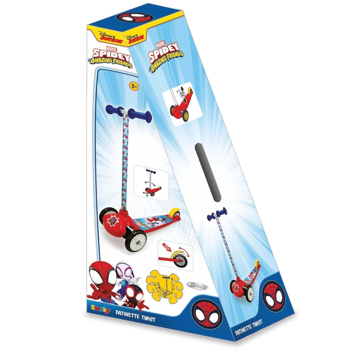 Smoby Marvel Spidey & His Amazing Friends 3-Wheeled Kick Scooter