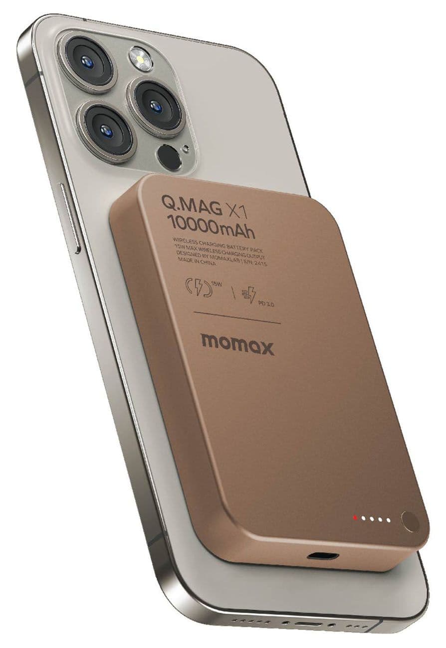 Momax Q.Mag X1 Magnetic Power Bank 2nd Gen / Support MagSafe / 10,000 mAh / Sandstone