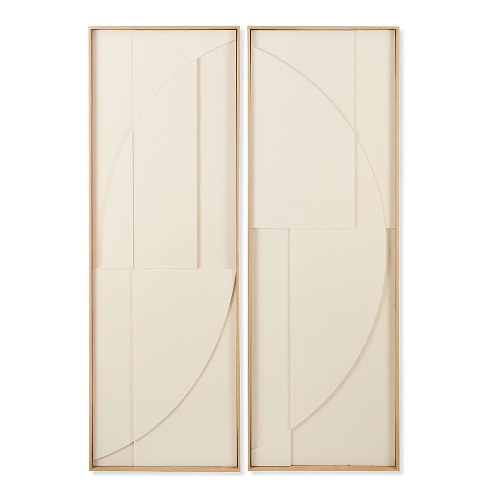 Mia 2-Piece Framed Wall Art Set, Cream - 40X120 Cm