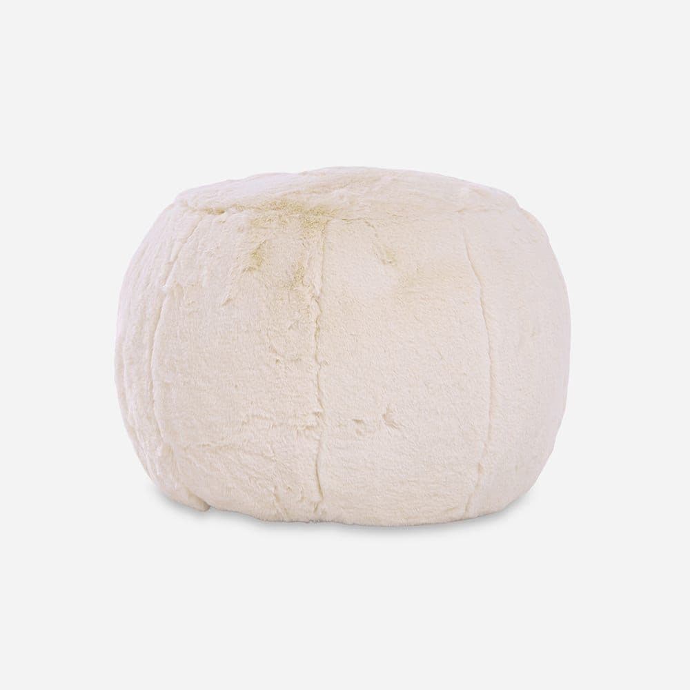 Big Bear Round Pouf, Cream