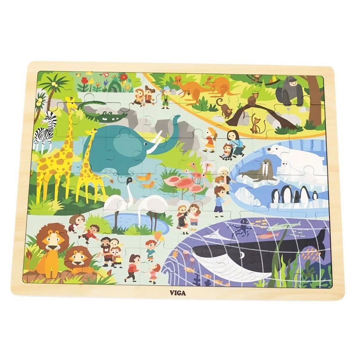 Viga Zoo Wooden Puzzle (48 Pieces)
