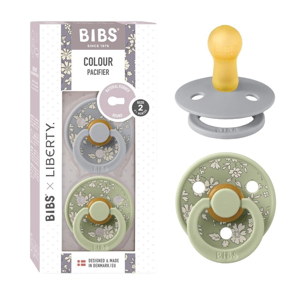 Bibs Liberty Colour Capel Latex Size 2 Pack Of 2 (Sage Mix)