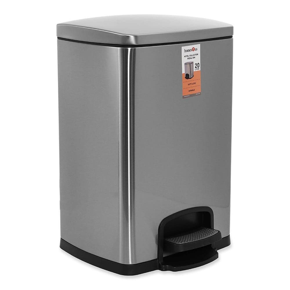 Hotel Stainless Steel Pedal Bin, Chrome - 20L