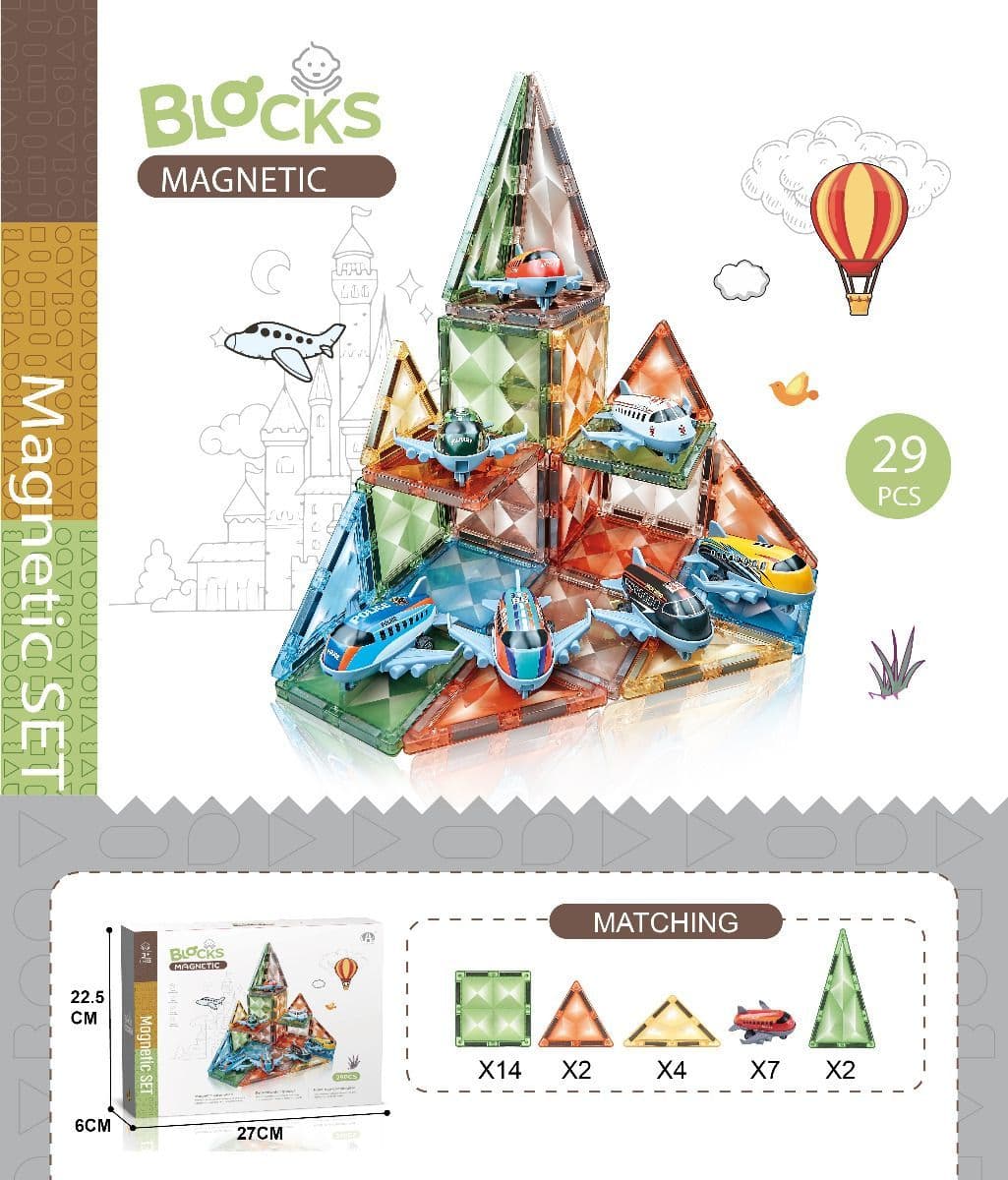 Magnetic Diamond Building Blocks 29Pcs