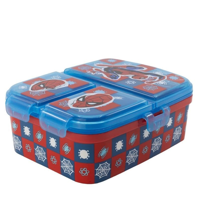Stor Xl Multi Compartment Rectangular Sandwich Box Spiderman Midnight Flyer