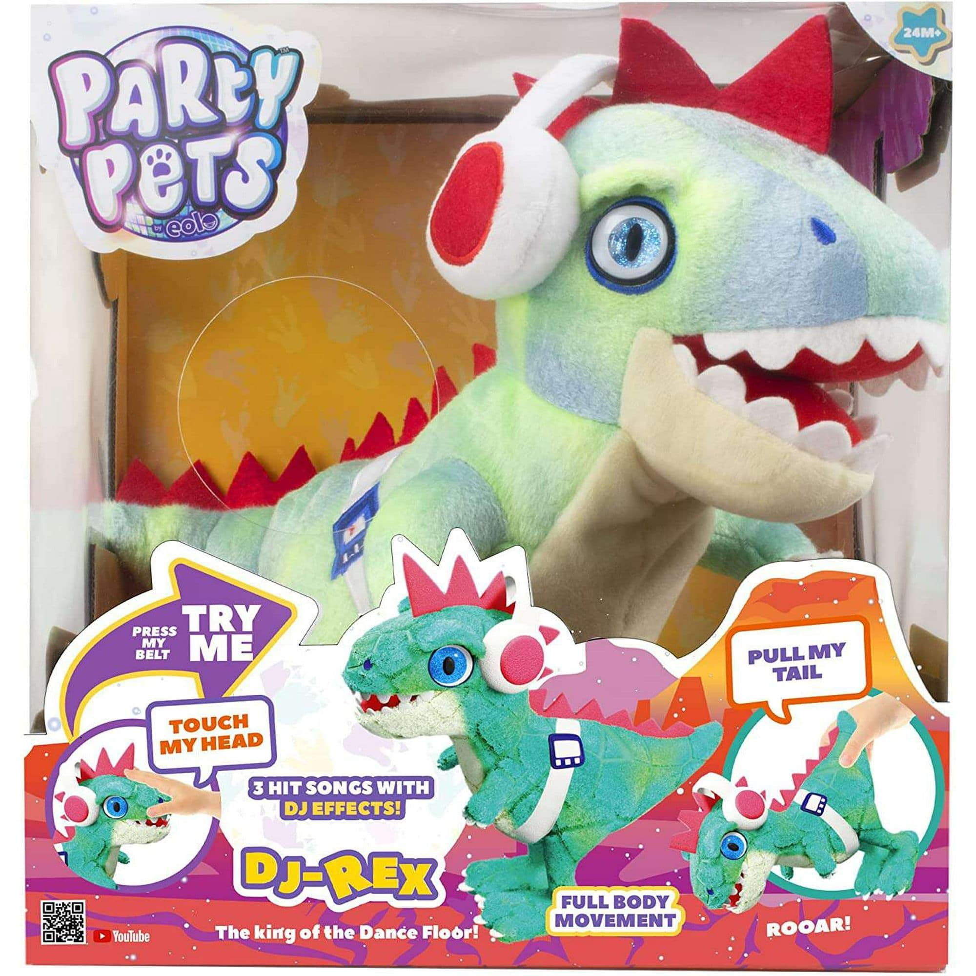 Party Pets Dj Rex Robotic Pet Figure (Green, 26.67 Cm)
