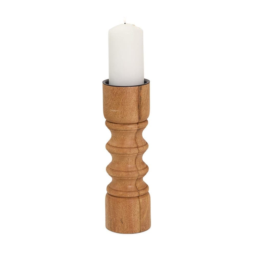 Hirod Wooden Candle Holder, Brown - 10X30Cm