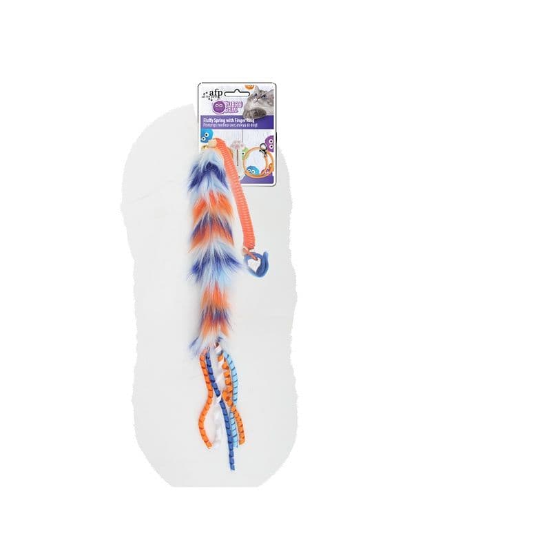 Furry Ball - Fluffy Spring With Finger Ring - Orange