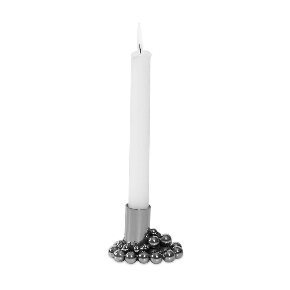 Hazel Candle Holder, Silver - 9X8Cm