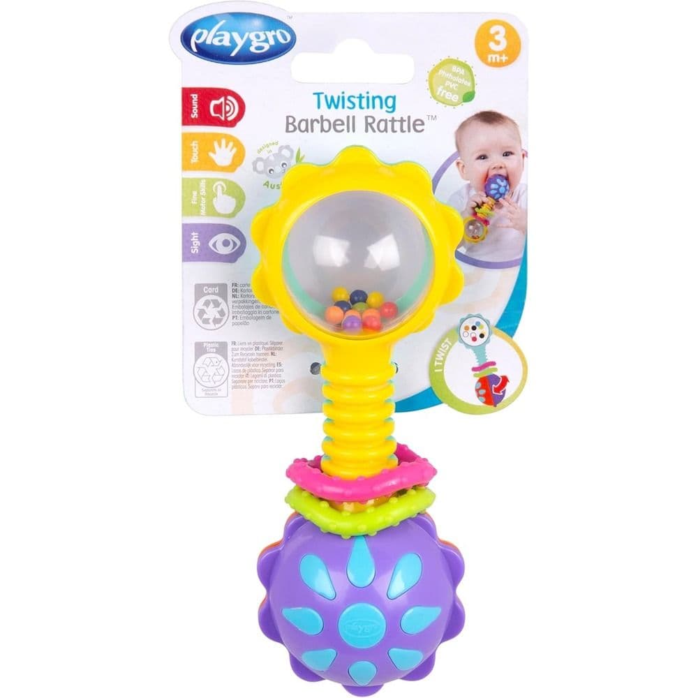 Playgro Twisting Barbell Rattle Refresh - Polybag