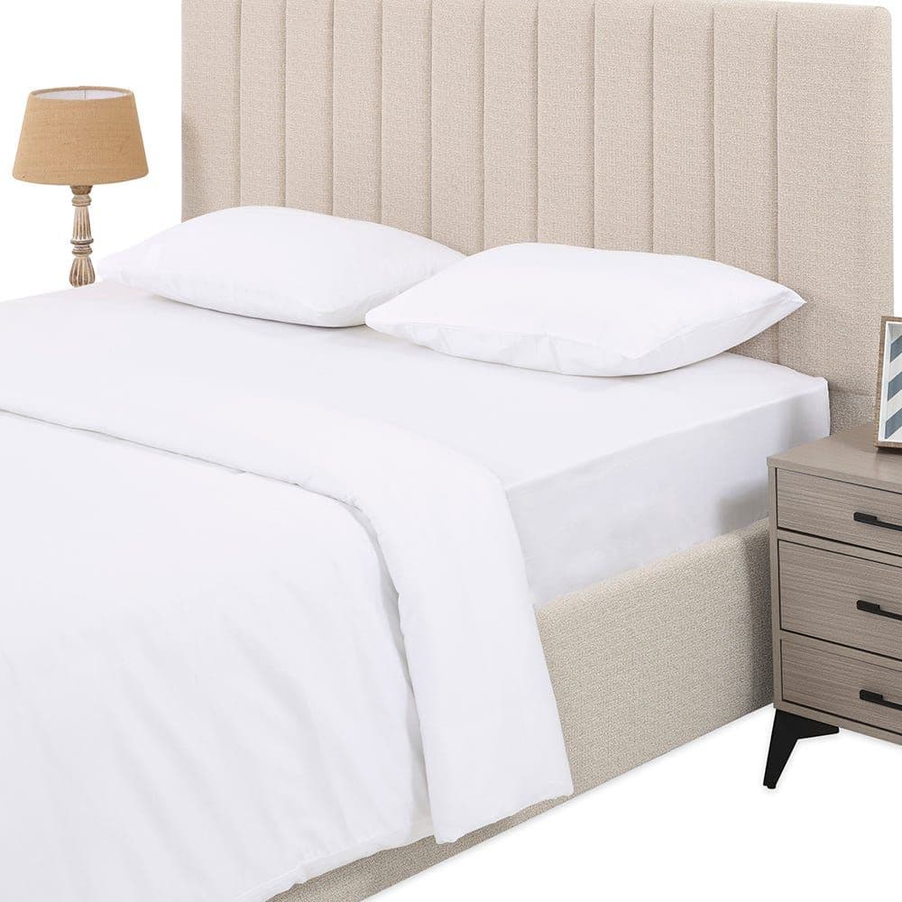 Serene King-Sized Fitted Sheet, White - 180X200 Cm