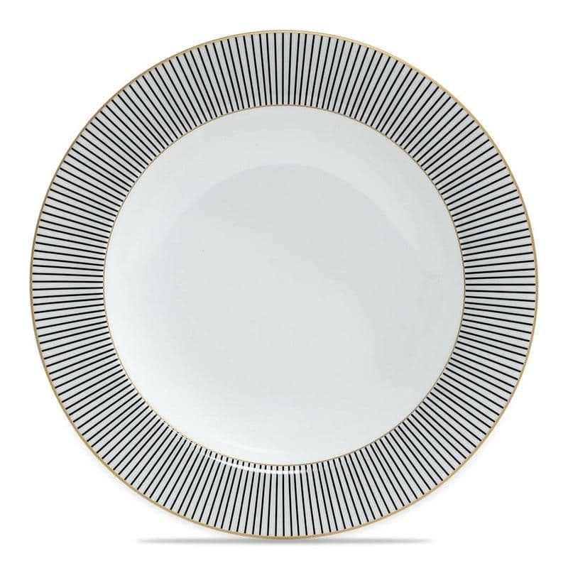 Palazzo Soup Plate, White & Black - 21.5 Cm