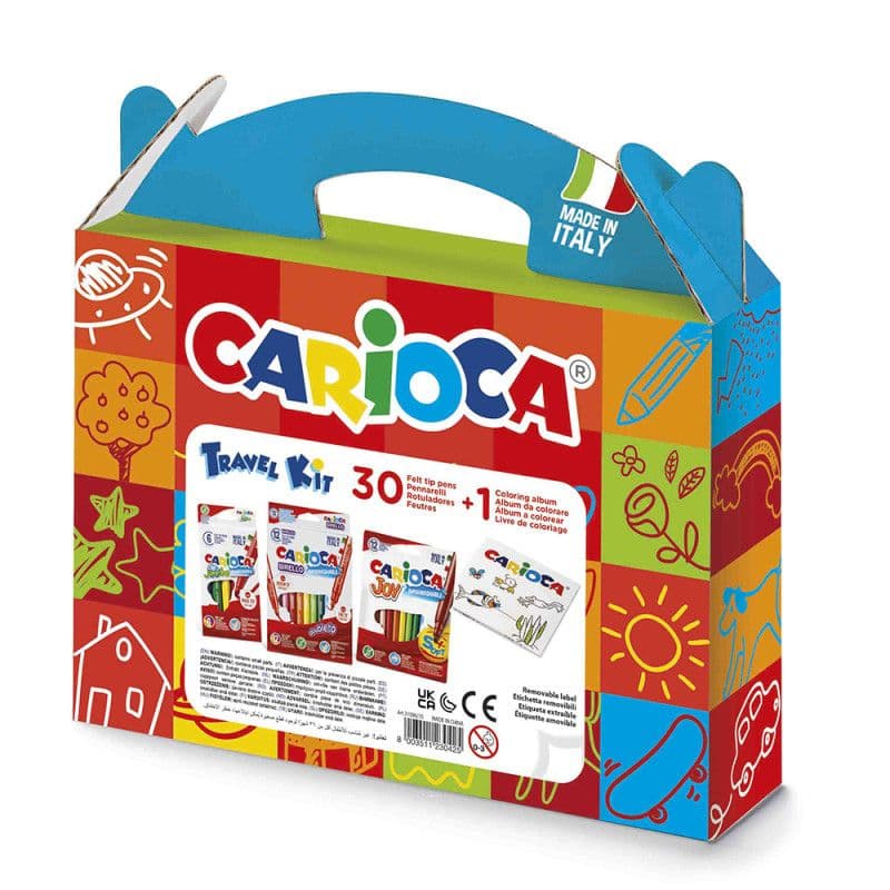 Carioca Travel Suitcase 30 Felt Tipcs & Coloring Album