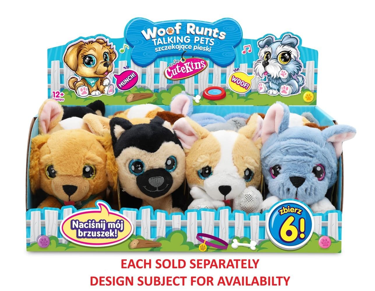 Cutekins Woof Runts 12Cm Plush Puppies With Sounds