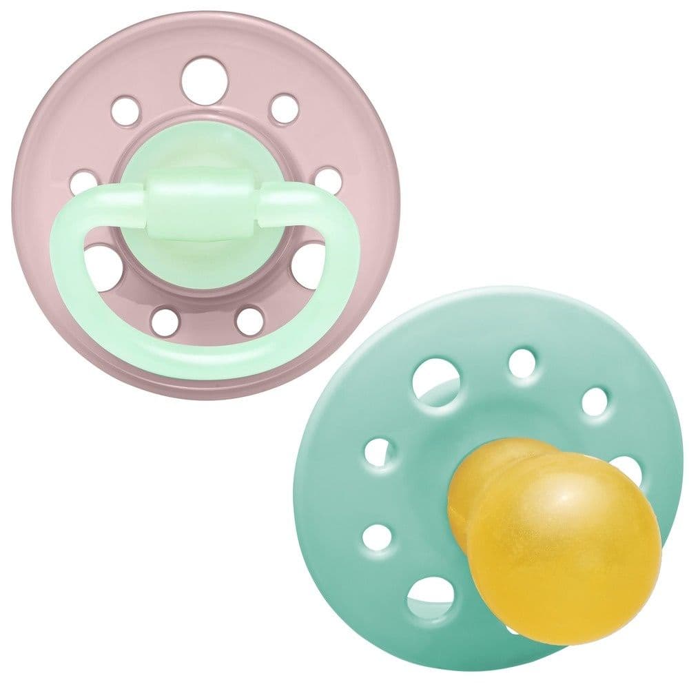 Nip Cherry Glow In The Dark Round Latex Soother (Rose & Green) 6M+