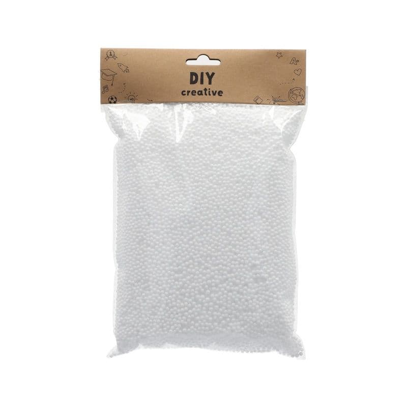 Polystyrene Mini Ball Set Different Sizes Ø1-2, 5-8 Mm White
