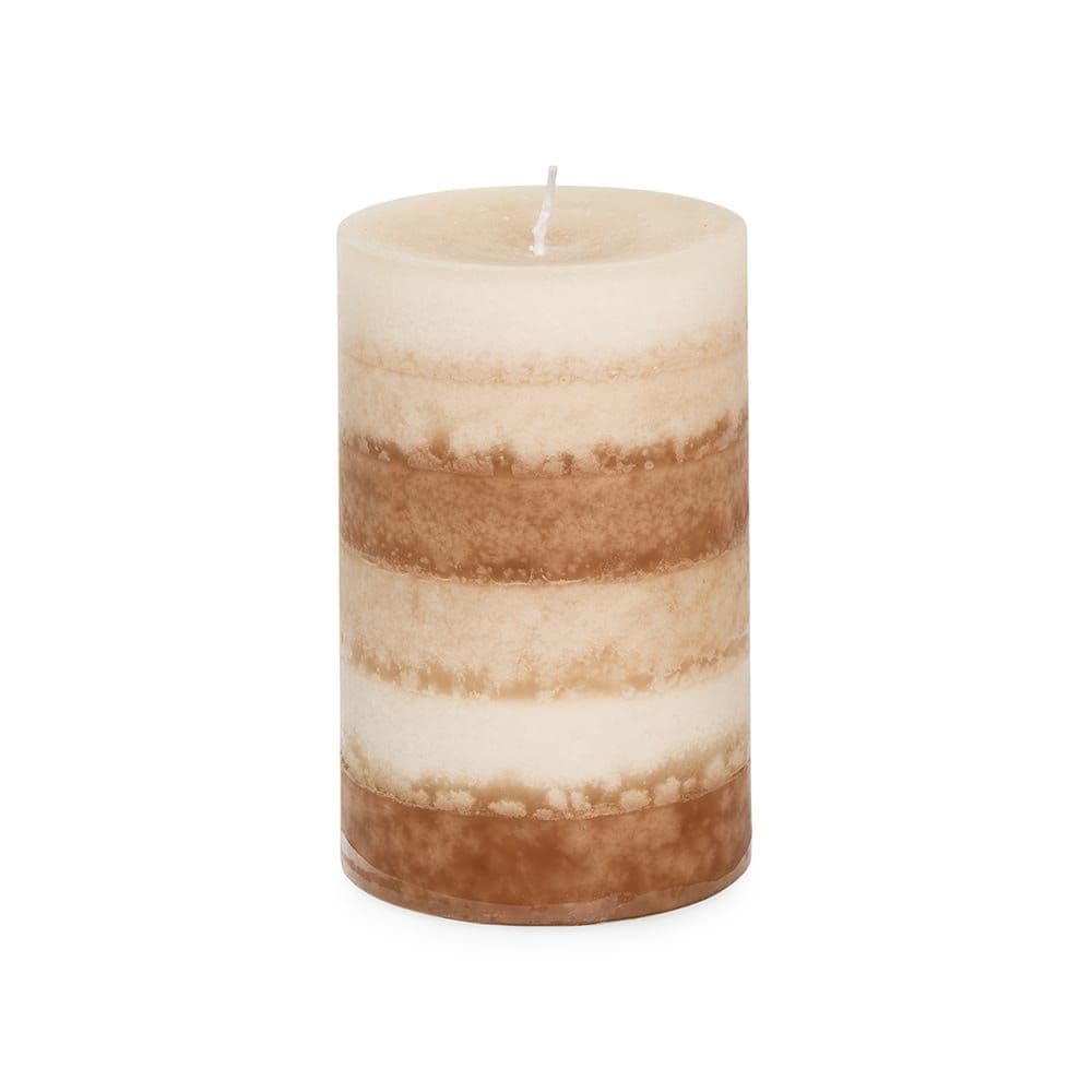 Aura Pillar Candle, Brown - 9X14Cm