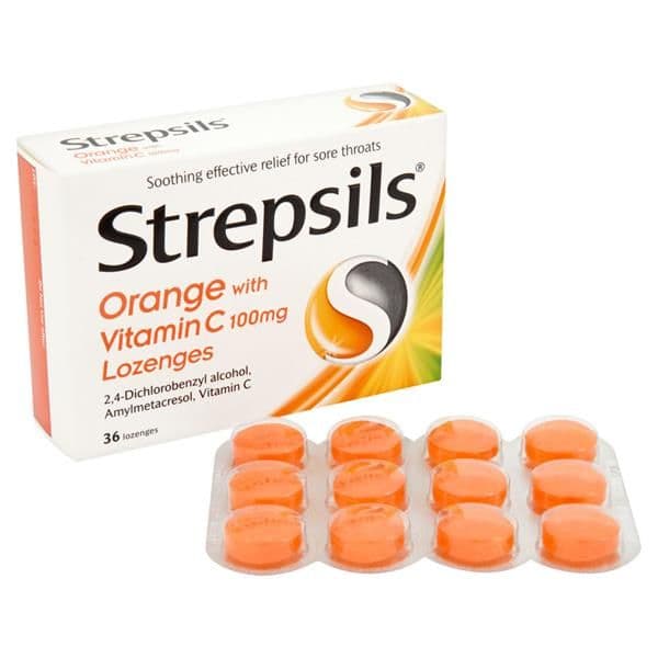 Strepsils Orange With Vitamin C 36 Lozenges 00HH