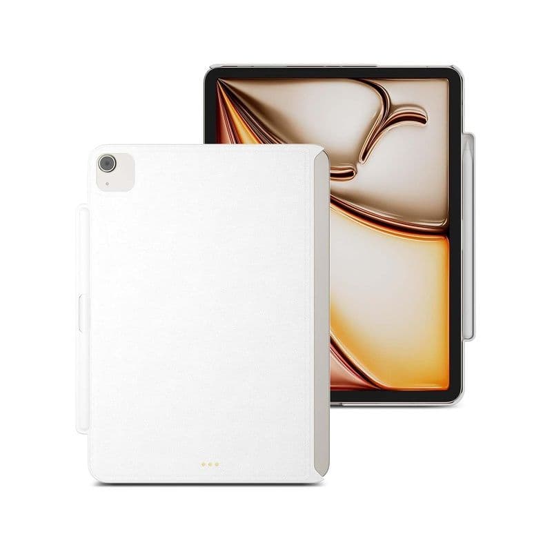 Mageasy Coverbuddy Case For Ipad Air 11-inch 2024 / Support Apple Keyboard / White Leather