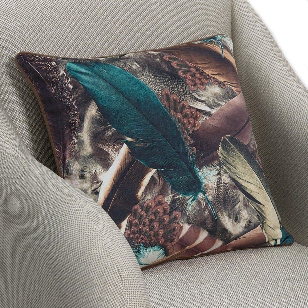Leaf Polyester Cushion Cover, 45 X 45 Cms, Green