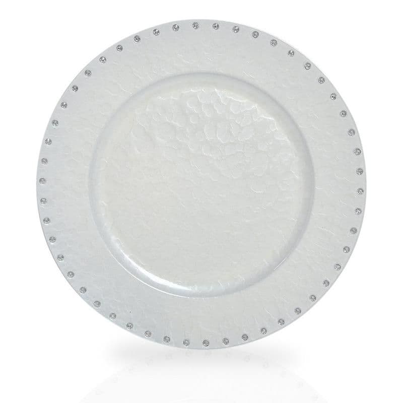 Pristine Mother Of Pearl Charger Plate, White