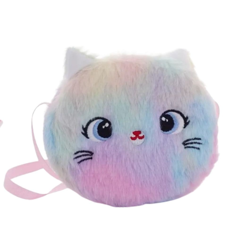 Cat Crossbody Bag With Zipper (Light Pink)