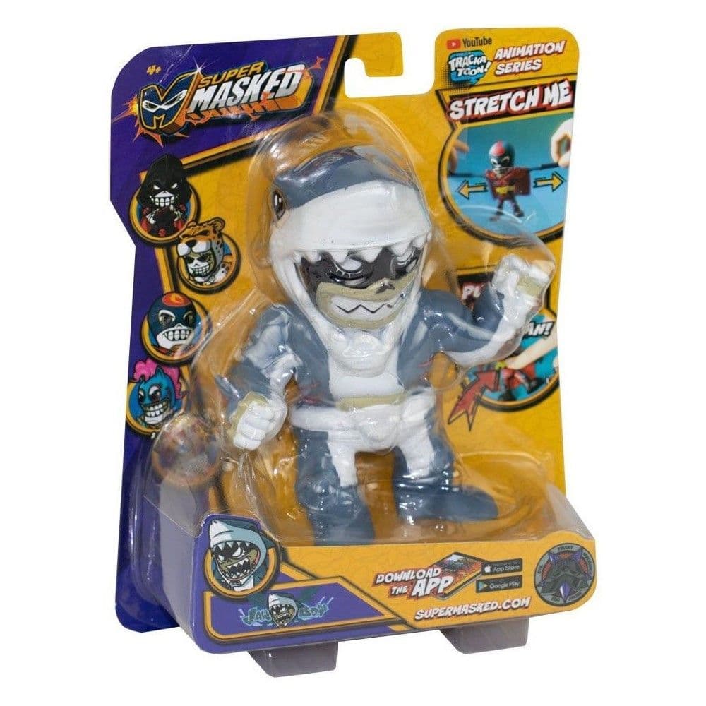 Super Mask Trackatoon Animation Series Super Masked Stretch Jaw Boy Figure