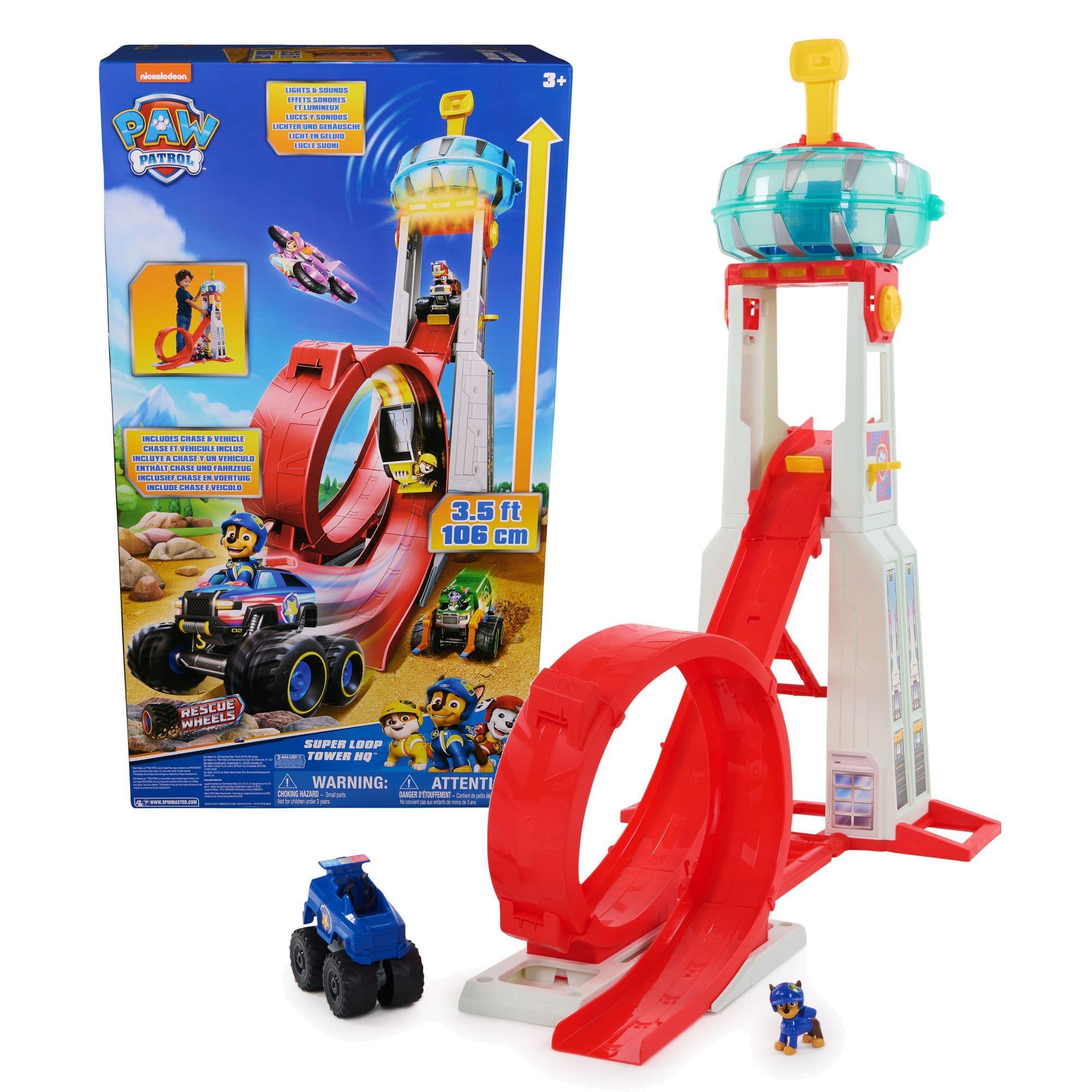 مجموعة ألعاب عجلات الإنقاذ من PAW Patrol Super Loop Tower HQ (1.06 متر)