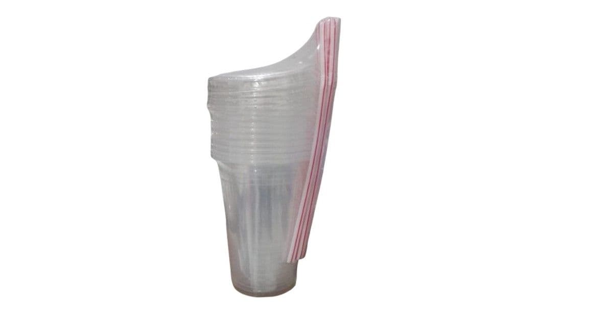 Clear Plastic Cup with Straw 10Pcs