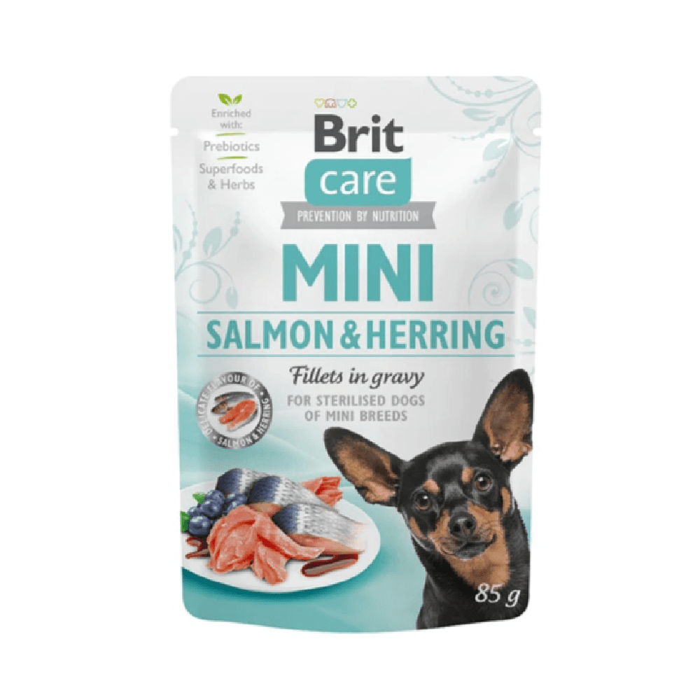 Brit Care Mini Salmon&Herring Sterilised Fillets In Gravy 85G