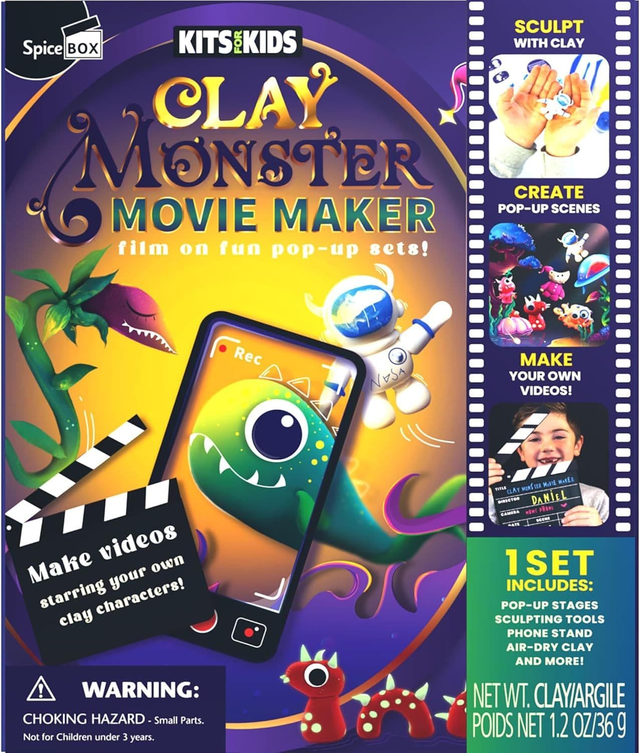 Spicebox Kits For Kids Clay Monster Movie Maker Film On Fun Pop-Up Sets Kit