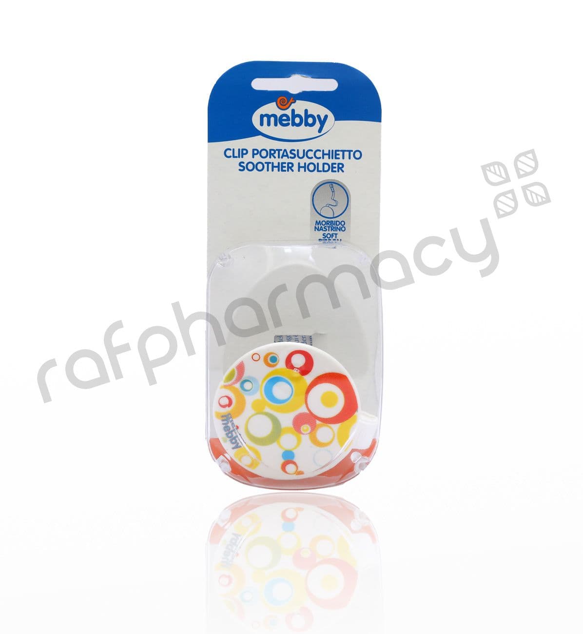 Mebby Soother Holder Clip with Circles 1 piece (Item #92562)