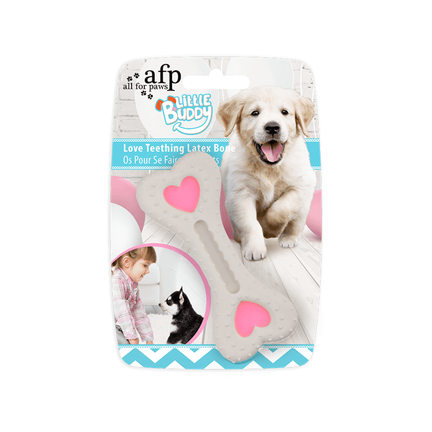 Afp Little Buddy-Love Teething Latex Bone - Pink