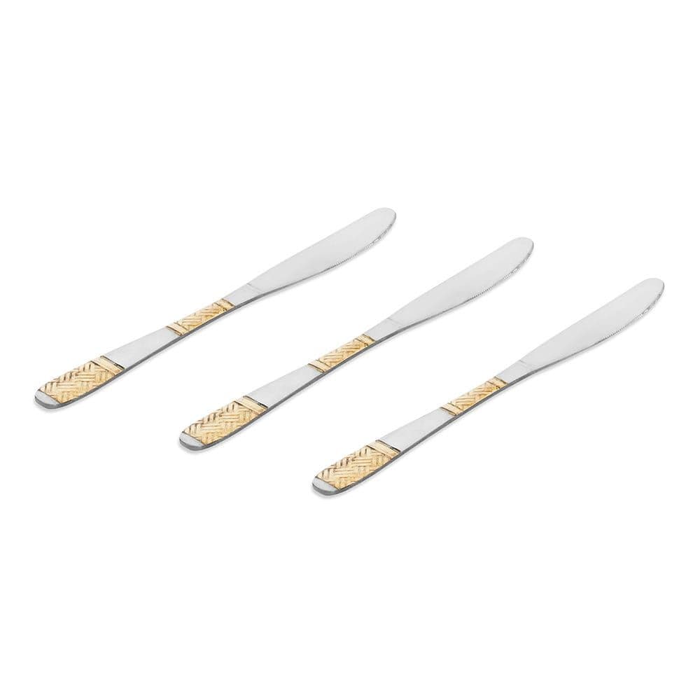 Lunox 3-Piece Table Knife Set, Silver - 21.5 Cm