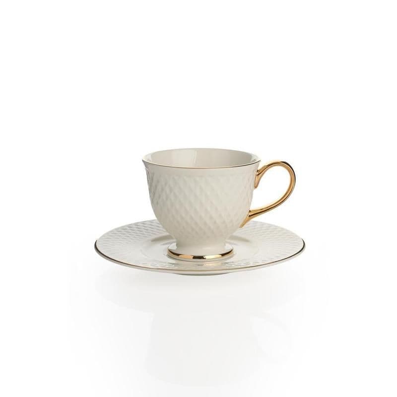 Eclat Porcelain Cup & Saucer - Gold