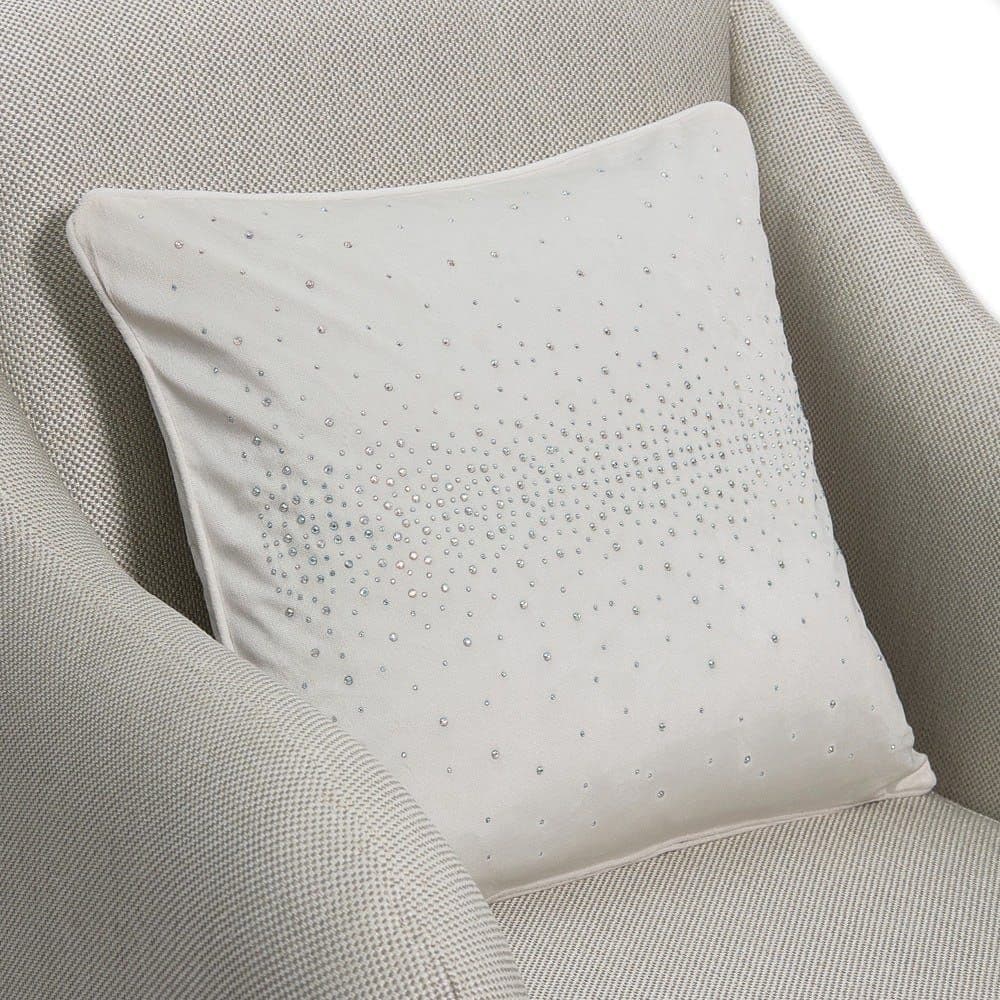 Diamond Polyester Cushion Cover, 45 X 45 Cms, Cream