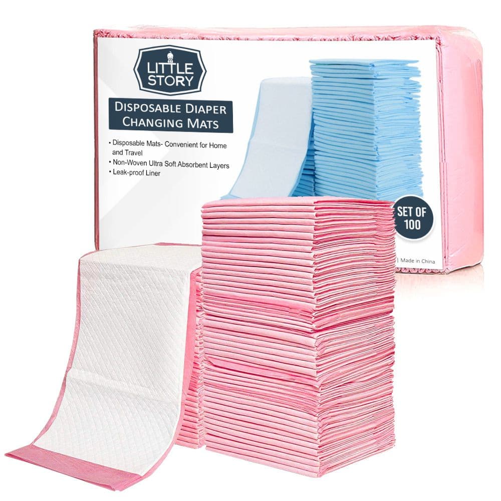 Little Story Disposable Diaper Changing Mats - Pack Of 100Pcs (Pink)