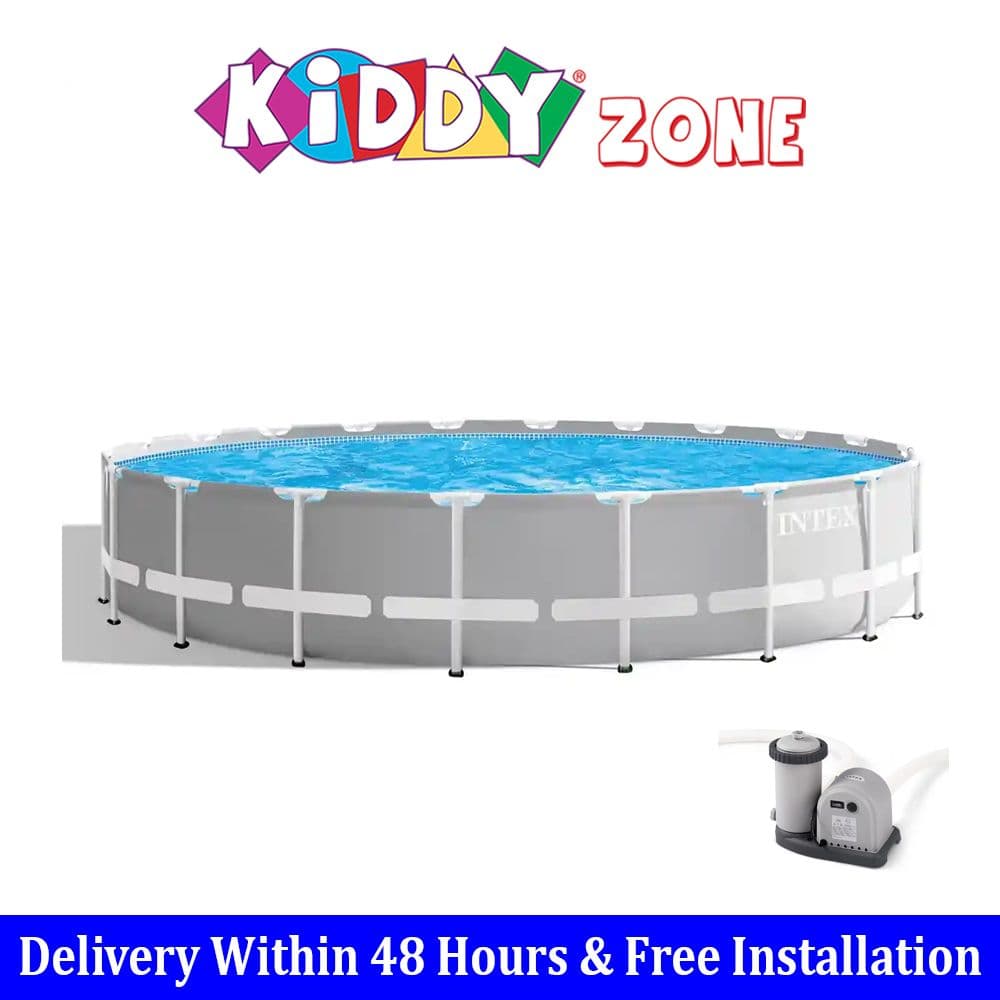 Intex Prism Frame Premium Pool Set, Ages 6+ 42126756
(W/220-240V Filter Pump, Safety Ladder, Ground Cloth, Cover)