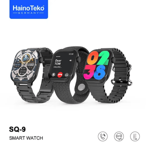 Smart Watch SQ - 9 Full Screen AMOLED Display With 3 Pair Straps and Wireless Charger For Ladies and Gents