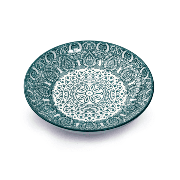 Che Brucia 8.25" Soup Plate Green Arabesque/d03-061
