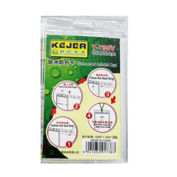 Kejea Transparent Anti-Fold ID Card Holder Holder 55x85mm - 11845
